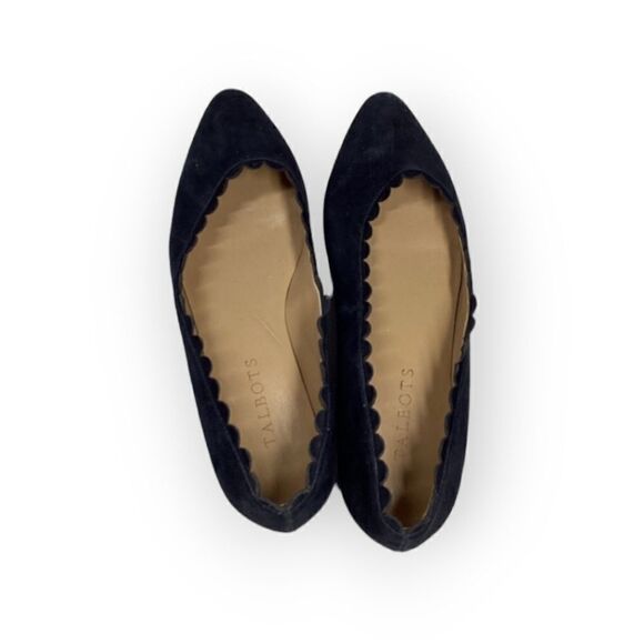 Talbots Scallop Navy Blue Suede Flats Women’s Size 6 Shoes - Picture 1 of 14